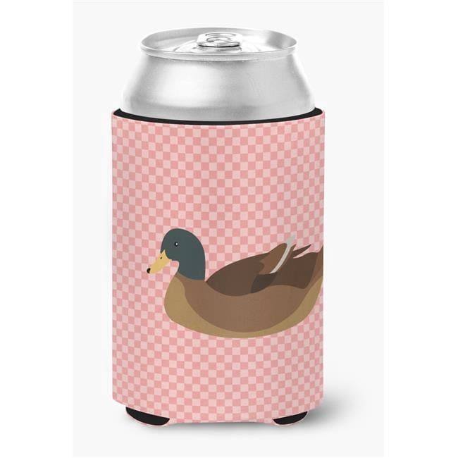 Carolines Treasures BB7866CC Khaki Campbell Duck Pink Check Can or Bottle Hugger