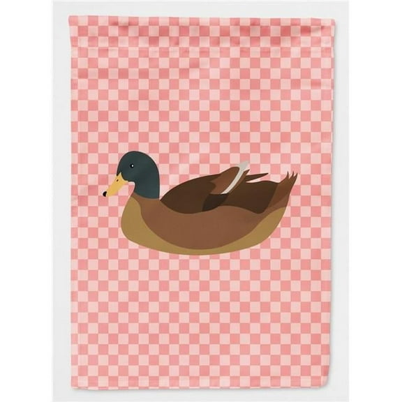 Caroline's Treasures BB7866GF Khaki Campbell Duck Pink Check Flag Garden Size , Small, multicolor