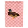 thumbnail image 1 of Caroline's Treasures BB7867GF Silver Bantam Duck Pink Check Flag Garden Size , Small, multicolor, 1 of 3