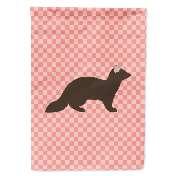 Caroline's Treasures BB7869GF Sable Marten Pink Check Flag Garden Size , Small, multicolor