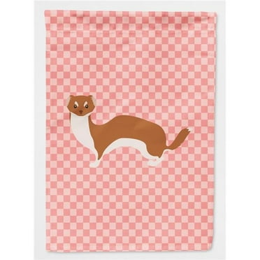 Carolines Treasures BB7870GF Weasel Pink Check Garden Flag