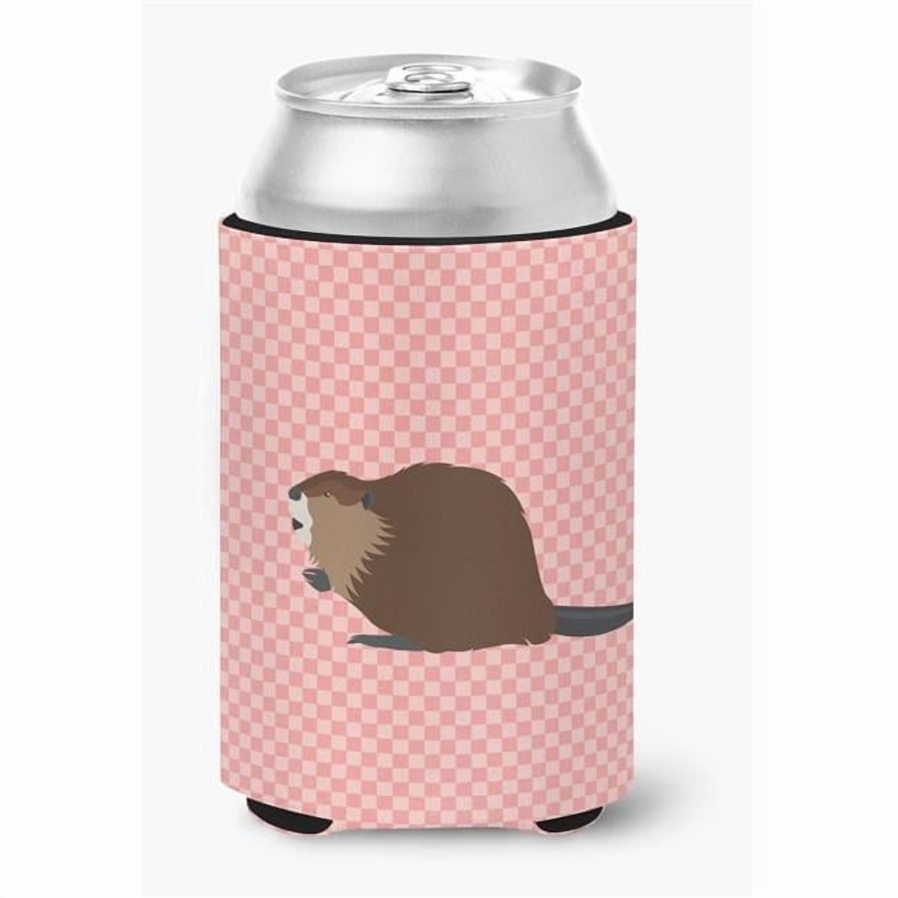 Eurasian Beaver Pink Check Can or Bottle Hugger