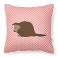 thumbnail image 1 of Carolines Treasures BB7873PW1414 Eurasian Beaver Pink Check Fabric Decorative Pillow, 14 x 14 in., 1 of 2