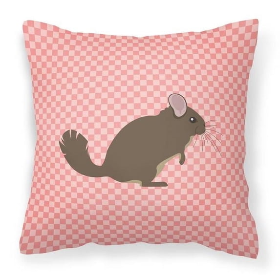 Carolines Treasures BB7875PW1818 Chinchilla Pink Check Fabric Decorative Pillow, 18 x 18 in.