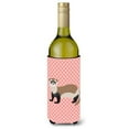 thumbnail image 1 of Carolines Treasures BB7878LITERK Ferret Pink Check Wine Bottle Beverge Insulator Hugger, 1 of 1