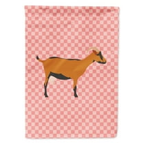 Caroline's Treasures BB7888GF Oberhasli Goat Pink Check Flag Garden Size , Small, multicolor