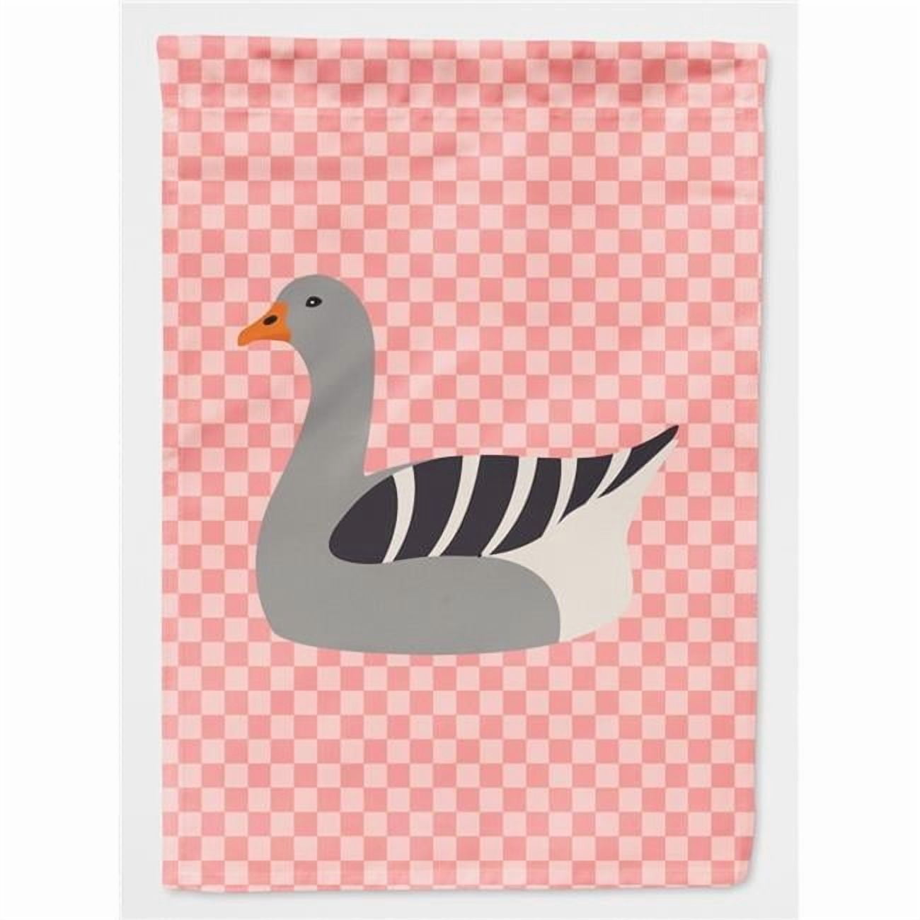 Caroline's Treasures BB7893CHF Pilgrim Goose Pink Check Flag Canvas House Size , Large, multicolor