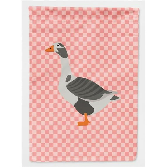 Caroline's Treasures BB7895CHF West of England Goose Pink Check Flag Canvas House Size , Large, multicolor