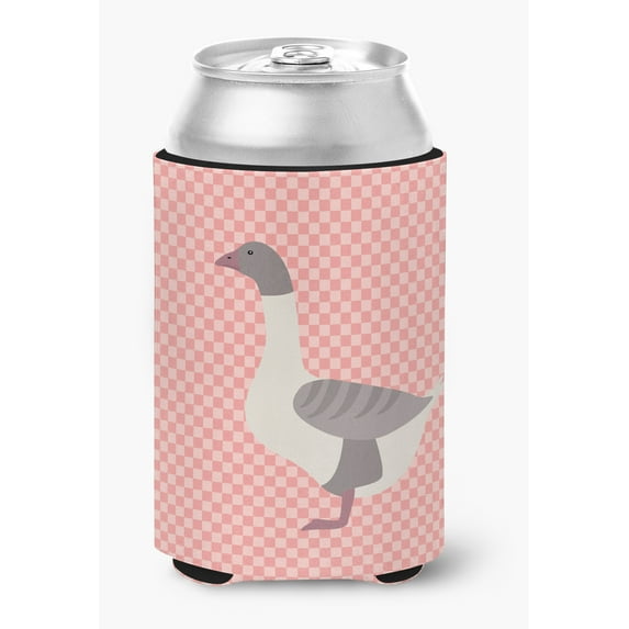 Carolines Treasures BB7901CC Buff Grey Back Goose Pink Check Can or Bottle Hugger
