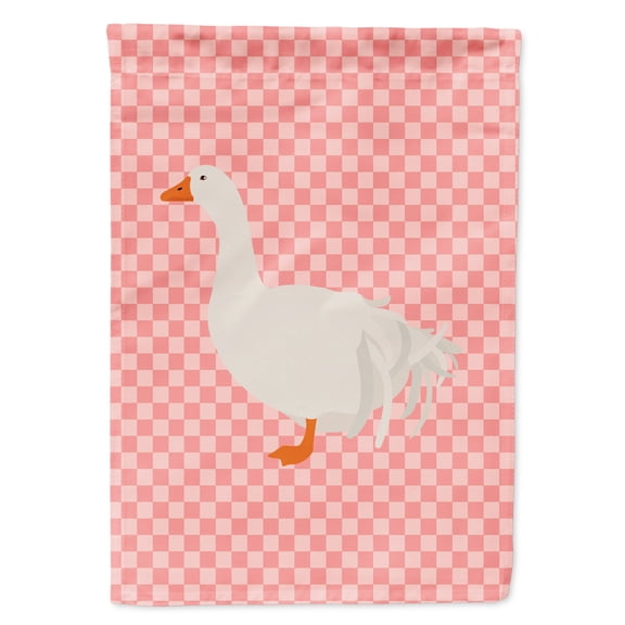 Carolines Treasures BB7902GF Sebastopol Goose Pink Check Garden Flag