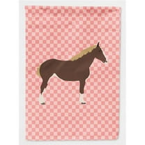 Percheron Horse Pink Check Garden Flag