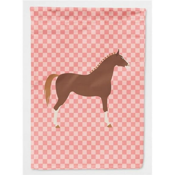 Caroline's Treasures BB7909GF Hannoverian Horse Pink Check Flag Garden Size , Small, multicolor