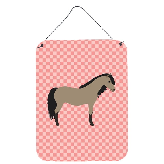Welsh Pony Horse Pink Check Wall or Door Hanging Prints