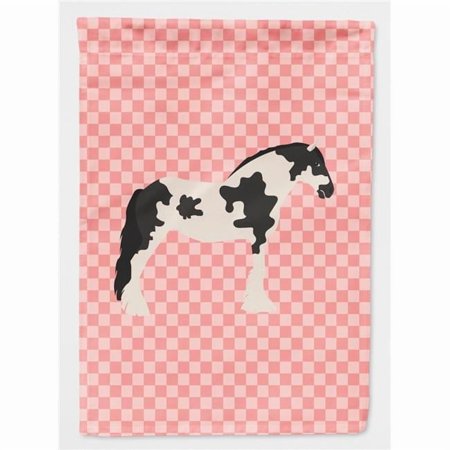 Caroline's Treasures BB7912GF Cyldesdale Horse Pink Check Flag Garden Size , Small, multicolor