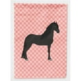 thumbnail image 1 of Carolines Treasures BB7915GF Friesian Horse Pink Check Garden Flag, 1 of 3