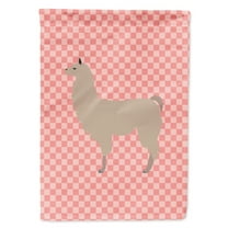 Carolines Treasures BB7916GF Llama Pink Check Garden Flag