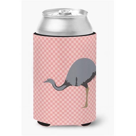 Carolines Treasures BB7923CC Rhea Pink Check Can or Bottle Hugger