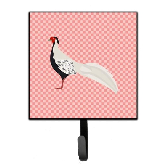 Carolines Treasures BB7929SH4 Silver Pheasant Pink Check Leash or Key Holder