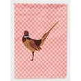 thumbnail image 1 of Caroline's Treasures BB7930GF Ring-necked Common Pheasant Pink Check Flag Garden Size , Small, multicolor, 1 of 3