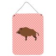 thumbnail image 1 of Caroline's Treasures BB7936DS1216 Wild Boar Pig Pink Check Wall or Door Hanging Prints, 12x16, multicolor, 1 of 2