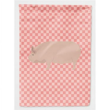 Carolines Treasures BB7937GF Welsh Pig Pink Check Garden Flag