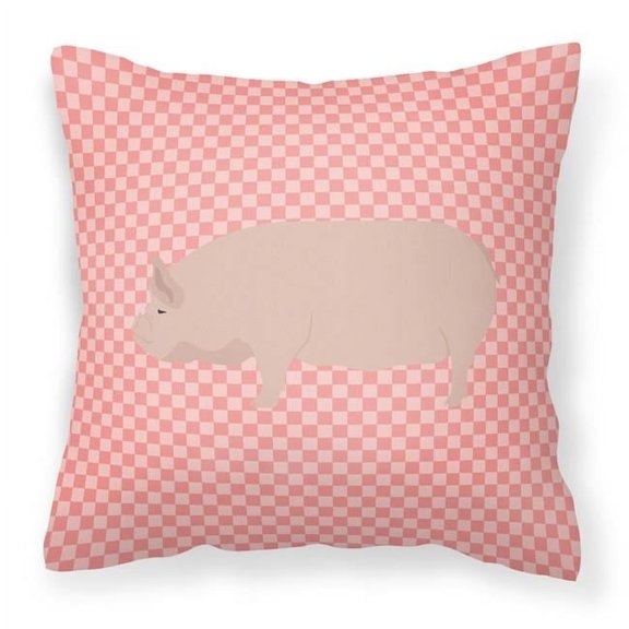 Carolines Treasures BB7937PW1818 Welsh Pig Pink Check Fabric Decorative Pillow, 18 x 18 in.
