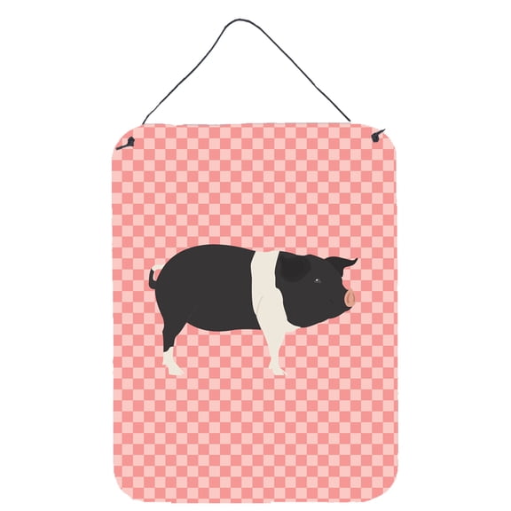 Hampshire Pig Pink Check Wall or Door Hanging Prints