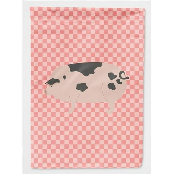 Caroline's Treasures BB7940GF Gloucester Old Spot Pig Pink Check Flag Garden Size , Small, multicolor