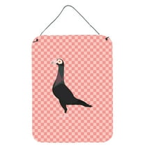 Carolines Treasures BB7945DS1216 English Carrier Pigeon Pink Check Wall or Door Hanging Prints