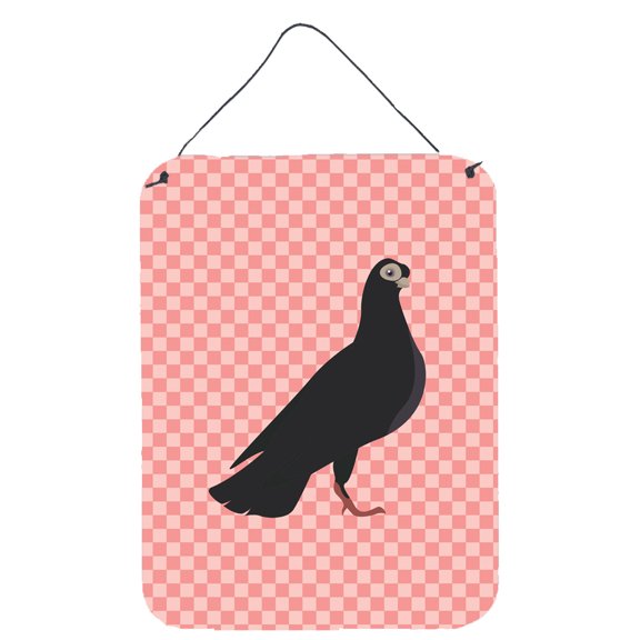 Carolines Treasures BB7947DS1216 Budapest Highflyer Pigeon Pink Check Wall or Door Hanging Prints
