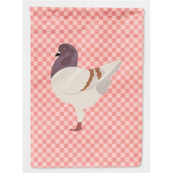 Caroline's Treasures BB7949CHF German Modena Pigeon Pink Check Flag Canvas House Size , Large, multicolor
