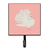 Carolines Treasures BB7950SH4 Silver Fantail Pigeon Pink Check Leash or Key Holder
