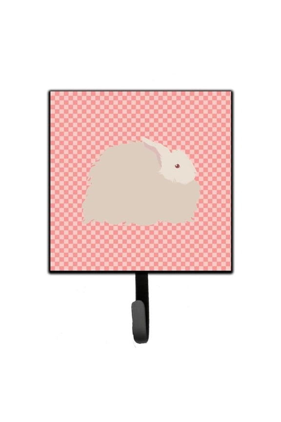 Carolines Treasures BB7959SH4 Fluffy Angora Rabbit Pink Check Leash or Key Holder