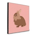 thumbnail image 1 of Carolines Treasures  8 x 8 x 0.625 in. Lionhead Rabbit Pink Check Artwork Panel Wall Decor, 1 of 1