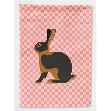Carolines Treasures BB7963GF Tan Rabbit Pink Check Garden Flag