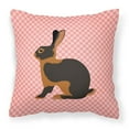 thumbnail image 1 of Carolines Treasures BB7963PW1818 Tan Rabbit Pink Check Fabric Decorative Pillow, 18 x 18 in., 1 of 2