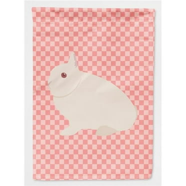 Carolines Treasures BB7964GF Hermelin Rabbit Pink Check Garden Flag