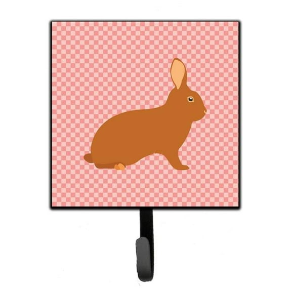 Carolines Treasures BB7969SH4 Rex Rabbit Pink Check Leash or Key Holder