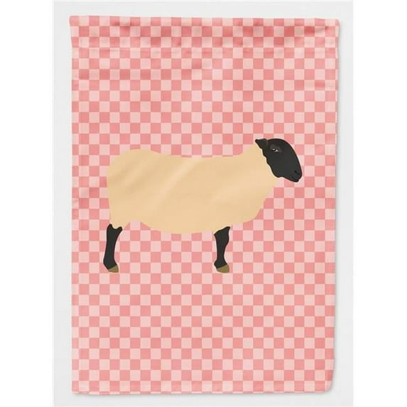 Caroline's Treasures BB7972GF Suffolk Sheep Pink Check Flag Garden Size , Small, multicolor