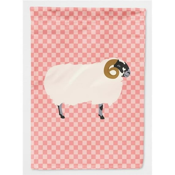 Caroline's Treasures BB7973GF Scottish Blackface Sheep Pink Check Flag Garden Size , Small, multicolor
