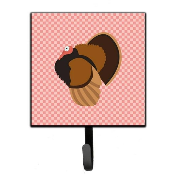 Carolines Treasures BB7986SH4 Bronze Turkey Pink Check Leash or Key Holder