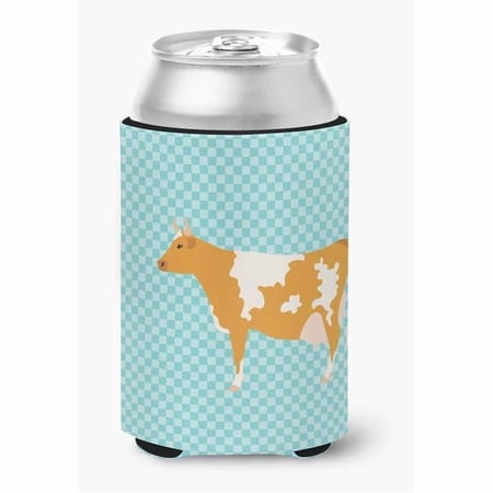 Carolines Treasures BB7995CC Guernsey Cow Blue Check Can or Bottle Hugger