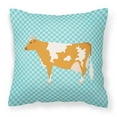 thumbnail image 1 of Carolines Treasures BB7995PW1818 Guernsey Cow Blue Check Fabric Decorative Pillow, 18 x 18 in., 1 of 2