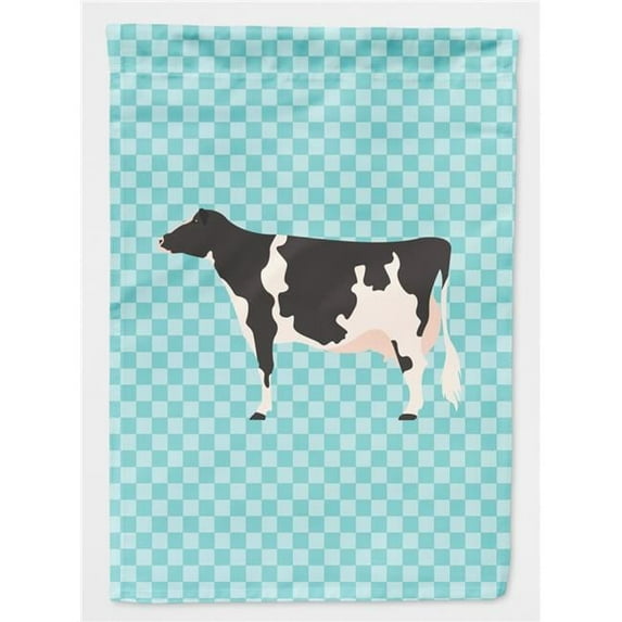 Caroline's Treasures BB7996GF Holstein Cow Blue Check Flag Garden Size , Small, multicolor