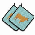 thumbnail image 1 of Carolines Treasures BB7999PTHD Zebu Indicine Cow Blue Check Pair of Pot Holders, 1 of 3