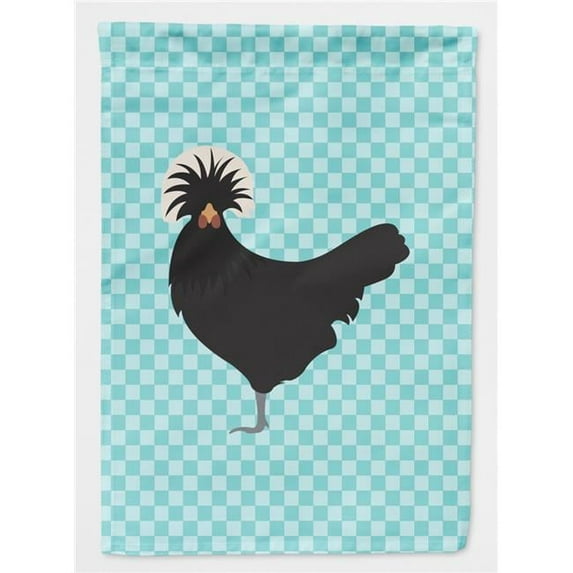 Caroline's Treasures BB8008GF Polish Poland Chicken Blue Check Flag Garden Size , Small, multicolor