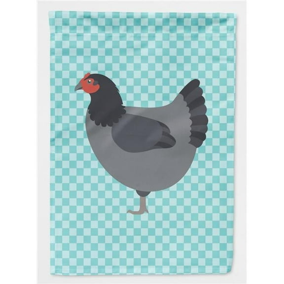 Caroline's Treasures BB8009GF Jersey Giant Chicken Blue Check Flag Garden Size , Small, multicolor