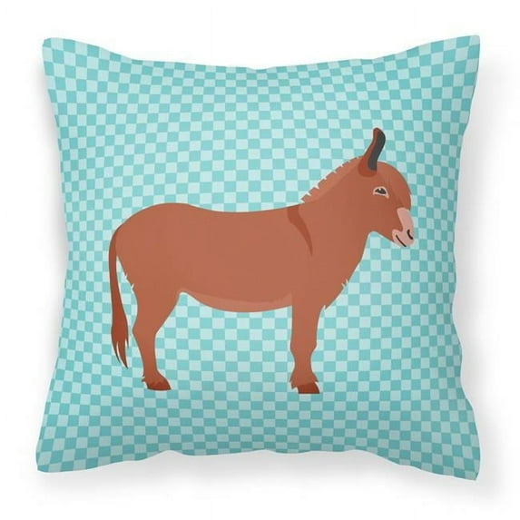 Carolines Treasures BB8022PW1818 Irish Donkey Blue Check Fabric Decorative Pillow, 18 x 18 in.