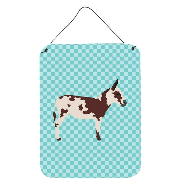 Caroline's Treasures BB8025DS1216 American Spotted Donkey Blue Check Wall or Door Hanging Prints, 12x16, multicolor