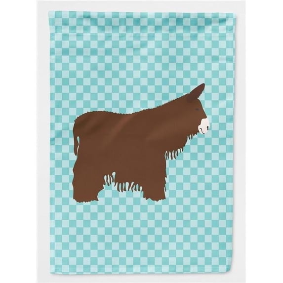 Caroline's Treasures BB8026GF Poitou Poiteuin Donkey Blue Check Flag Garden Size , Small, multicolor